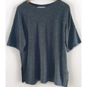 Love Kuza LA Heather Blue T-Shirt L/XL Oversized Coastal Boxy Short-Sleeves